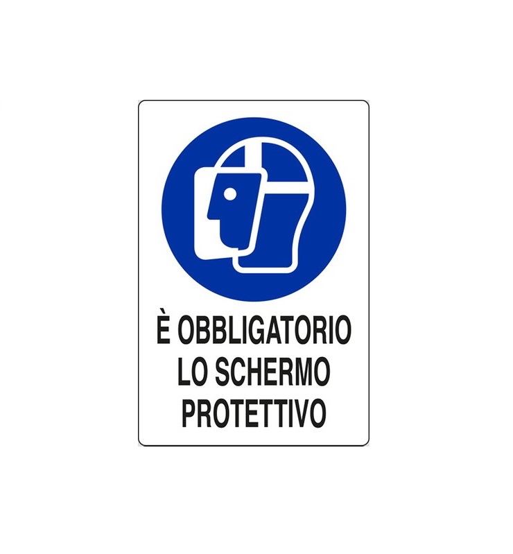 Cartello-obbligatorio schermo protettivo-