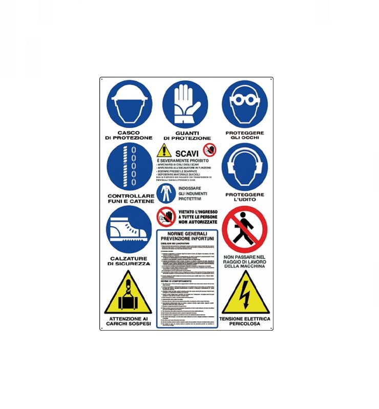 Cartelli x cantieri c/indicazioni antinfortunistiche