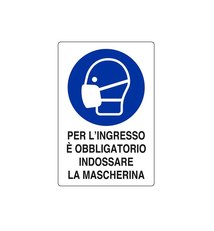 Cartelli-Ingresso obbligatorio indossare mascherina-